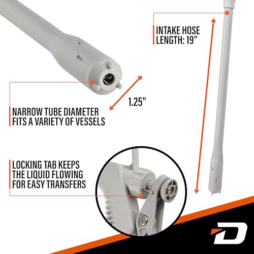 Deway Fuel Transfer Pump, Adjustable Flow Nozzle, 3.8 GPM, 51in Hose - style: Hand-Trigger Nozzle
