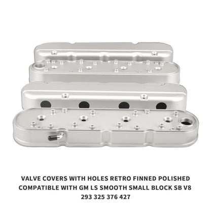 Cast Aluminum Valve Covers with Coil Mounts - color: Sliver, size: GM LS 293 325 376