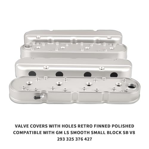 Cast Aluminum Valve Covers with Coil Mounts - color: Sliver, size: GM LS 293 325 376
