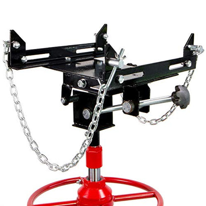 XtremepowerUS Heavy Duty 1/2 Ton Hydraulic Telescopic Transmission Jack 2-Stage Hydraulic Transmission Pump Lift Hoist, Red/Black