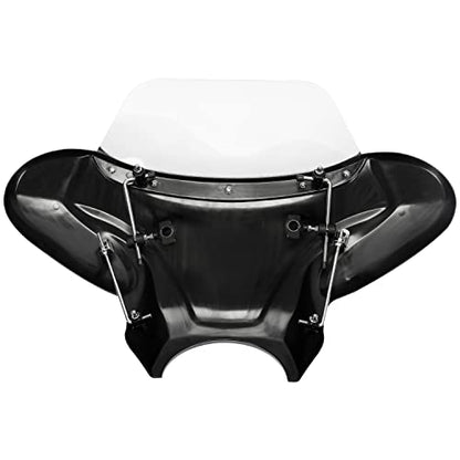 ECOTRIC Motorcycle Trunk and Front Fairing Batwing with Windshield - color: Black, size: One Size