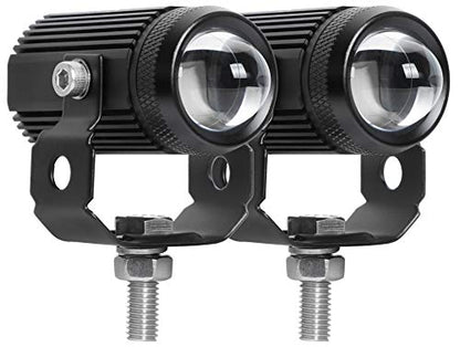 EXZEIT Led Driving Light for Motorcycle, High Low Beam Function 1.3'' Fog Lights Aux Light for Motorcycle e-Bike ATV UTV, 12/24V, 30W, 6000 Lumens 2 pcs (White Light)