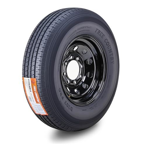 Free Country Trailer Tire Wheel ST235/80R16 10PR E 124N 8X6.5 Black Mod Rim - size: ST235/80R16 /8x6.5