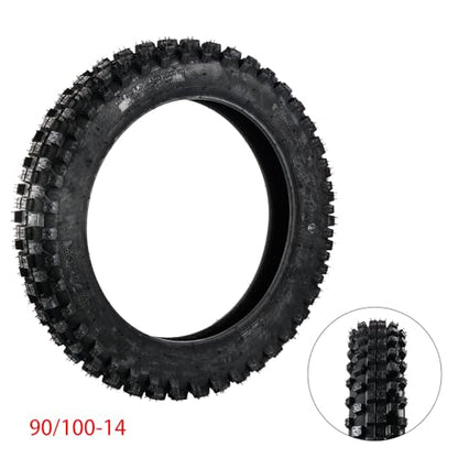 Rear 90/100-14 3.00-14, Front 70/100-17 2.75-17 Tire and Inner Tube for 110cc 125cc 140cc 150cc Coolster TaoTao Apollo RFZX18 KLX125 KLX140 Coolster Pit Dirt Bike Off Road Motocross Heavy Duty - size: 90/100-14" 70/100-17"