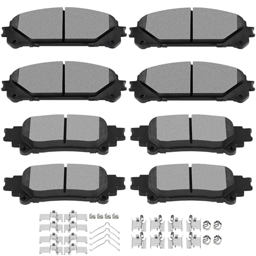 SCITOO Ceramic Front Rear Disc Brake Pad Set For TOYOTA Highlander 2014-19 - size: Front D1324 & Rear D1391 [8PCS]