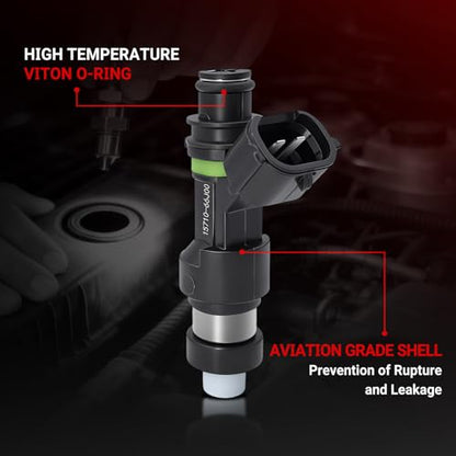 Set of 6 Fuel Injectors Compatible with Suzuki 2.7L V6 15710-66J00 - size: 1571066J00