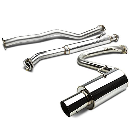 DNA MOTORING CBE-STC04-T2 Stainless Steel Cat Back Exhaust System [Compatible with 04-10 Scion tC Coupe 2.4L] - color: Round