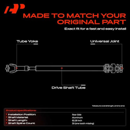 A-Premium Rear Drive Shaft Driveshaft Assembly Compatible with Dodge