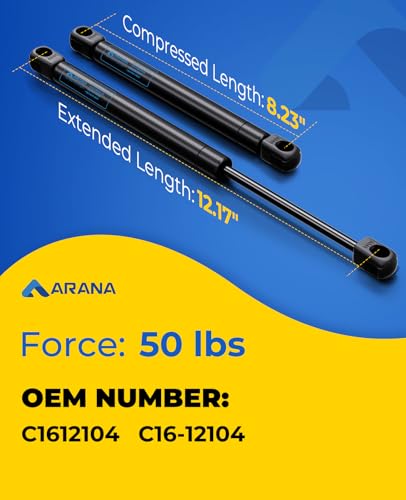 ARANA C16-12104 12 inch 50lb Gas Struts for Camper Shell, 2Pcs - size: 12IN 50LB