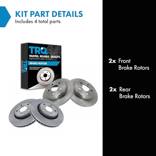 TRQ Front & Rear Brake Rotors Set