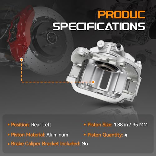 Brtec Rear Left Disc Brake Caliper Assembly, Replaces OE Number 187020 - size: BC187020