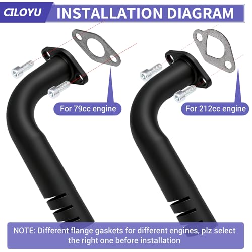 Exhaust Pipe Kit Replacement for Predator 212 GMB100 Mini Bike - style: Black