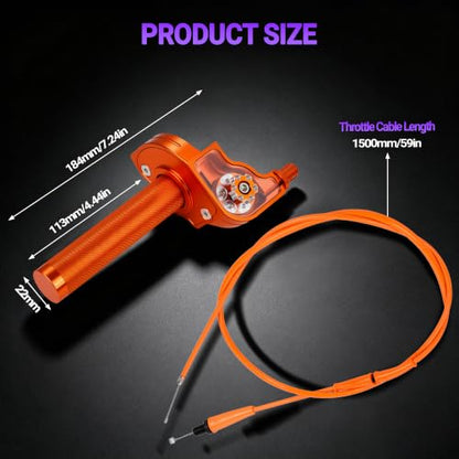 Dirt Bike Twist Throttle Assembly 7/8" 22mm for DRZ 50 125 RM 85 RMZ - color: orange