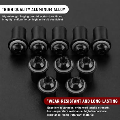 10PCS Motorcycle Windshield Bolt Kit, M5 Motorbike Fairing Bolts Nuts (Black) - color: Black