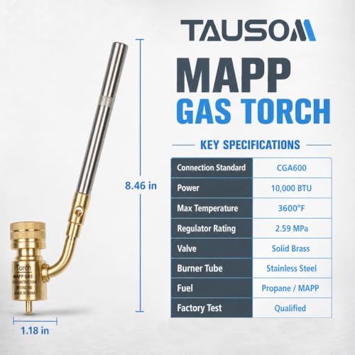 360° Swivel Propane Torch Head, Adjustable for Soldering and Brazing - color: Gold