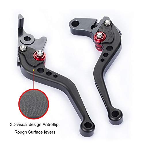 Hopider Short Brake Clutch Levers Compatible with GROM MSX125 2014-2026 - color: Black