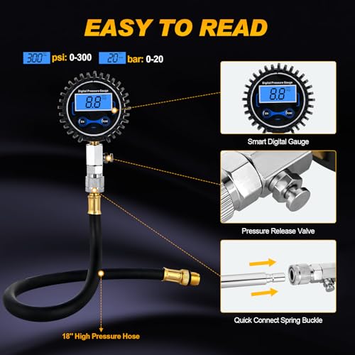 Nilight Compression Tester Kit, Digital Engine Compression Gauge - color: Digital