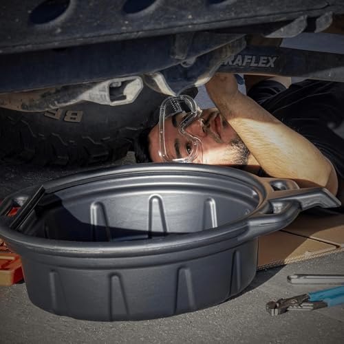 NEIKO 20762A Oil Drain Pan | Black Plastic Anti Splash | Motor Oil Drip Catcher Pan | 2 Gallon (8L) Capacity - style: 2 gal/8 L Oil Drain Pan