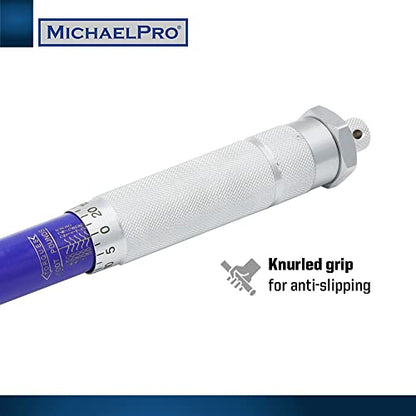 MichaelPro 1/2-Inch Drive Click Torque Wrench, 25–250 ft-lb (33.9–339 Nm), Heavy Duty Manual Adjustable Torque Wrench for Automotive & Industrial Use, Dual Scale, Durable Ratchet Head | MP001221
