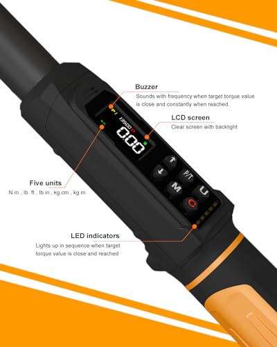 Uharbour 3/8" Drive Digital Torque Wrench 1.5-99.5 ft-lbs/6.8-135Nm - size: 3/8" Drive, style: 1.5-99.6 Ft.lb