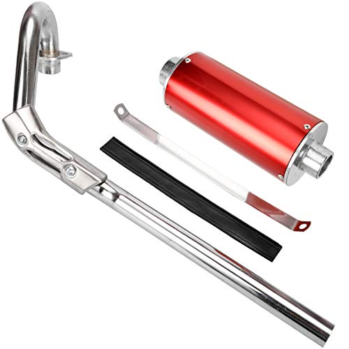 FVRITO Exhaust Pipe Muffler Silencer Kit for 125cc 110cc 70cc Dirt Pit Bike, 28mm Muffler for Chinese XR50 CRF50 Coolster SSR Baja Taotao Atomik Thumpstar Roketa Apollo Motorcycle ATV Parts Red - color: Red
