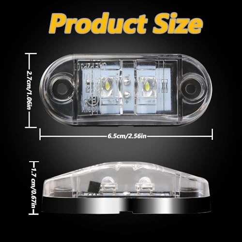 20pcs Purple DC12-24V IP68 Waterproof Trailer LED Lights Side Marker and Clearance Indicators Lights for RV, Camper, Truck, Van, Caravan and Boat, Front and Rear - color: 20Pcs Purple