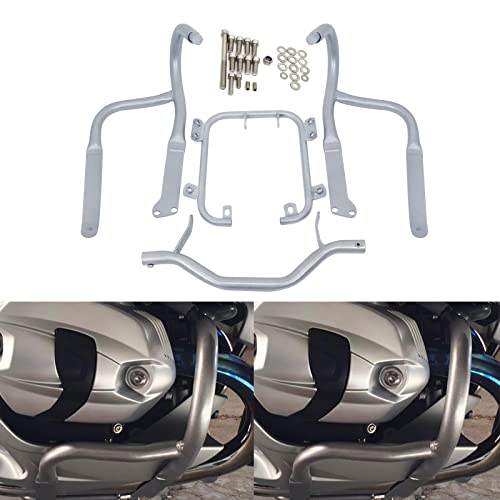 Worldmotop Engine Guard Highway Crash Bar Protector Replacement for BMW R1200RT R 1200RT 2004-2013 (Front-Sliver) - size: Front-sliver