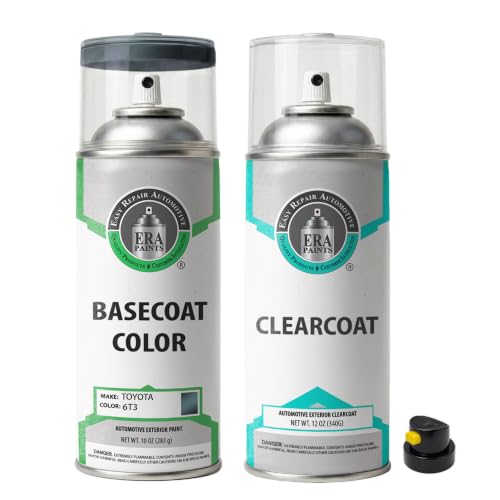 ERA Paints - 6T3 - Black Forest Pearl for TOYOTA Exact OEM Color Match Automotive Touch Up Paint for Cars - Spray Paint with Premium Spray Nozzle - Essential Kit - Made in USA - style: Spray - Essential Kit
