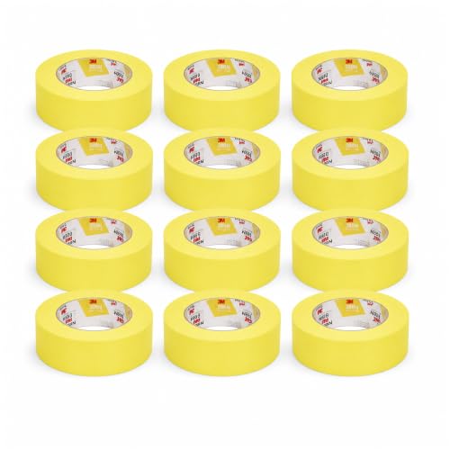 3M Automotive Refinish Masking Tape 388N 06654, 36 mm x 55 m, 12 Rolls - size: 1.42 Inch x 180.45 feet, 12 Rolls