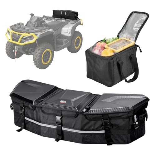 KEMIMOTO Upgraded ATV Cargo Bag, 50L ATV Front/Rear Rack Toolbox Trunk - color: Black