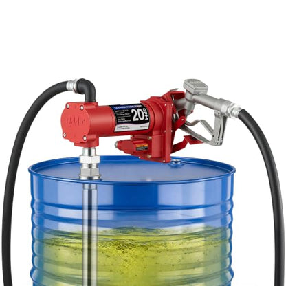 OMT 12V 20 GPM Fuel Transfer Pump with Manual Nozzle - color: 20GPM Gas Pump Kit