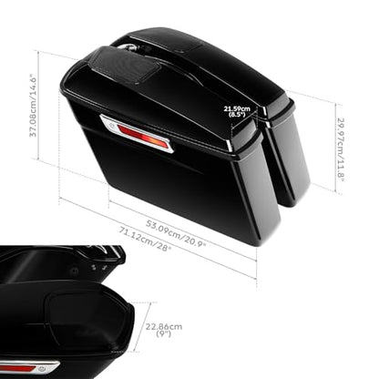 TCMT Hard Saddlebags 6x9" Speaker Grills & Liners Carpet Insert Fit For Harley 2014-2024 Touring Road King Road Glide Street Glide Electra Glide Ultra Limited - color: Chrome Latches, size: Standard(6x9 Speaker Lid)
