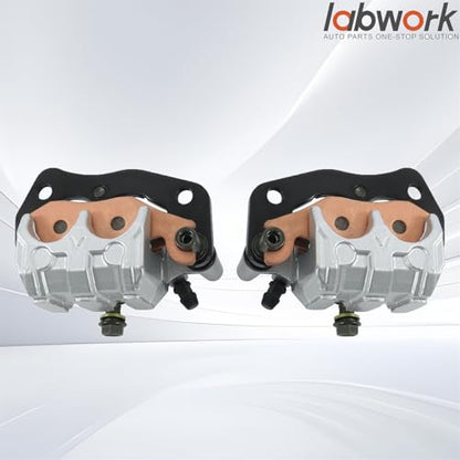 labwork Front Left and Right Brake Caliper Set with Pads Replacement for Yamaha Rhino 660 2004-2007 Rhino 700 2008-2013 Rhino 450 2006-2009 5B4-2580T-01-00 5B4-2580U-01-00 59300-05H00-999