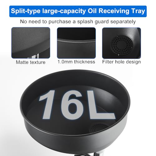 18.5 Gallon Waste Oil Drain Tank, Oil Drainer with Adjustable Funnel Height - size: 5701-B