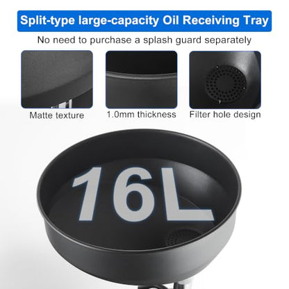 18.5 Gallon Waste Oil Drain Tank, Oil Drainer with Adjustable Funnel Height - size: 5701-B