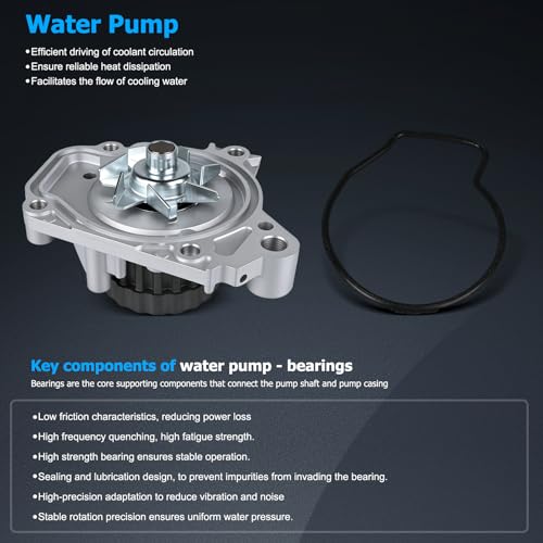 OTO-K Timing Belt Kit with Water Pump Compatible with 2001-2005 Honda Civic HX EX LX GX DX Acura EL 2001 2002 2003 2004 2005 L4 1.7L,Replace # TCK312 WP4034 TBK312 - size: TCK312