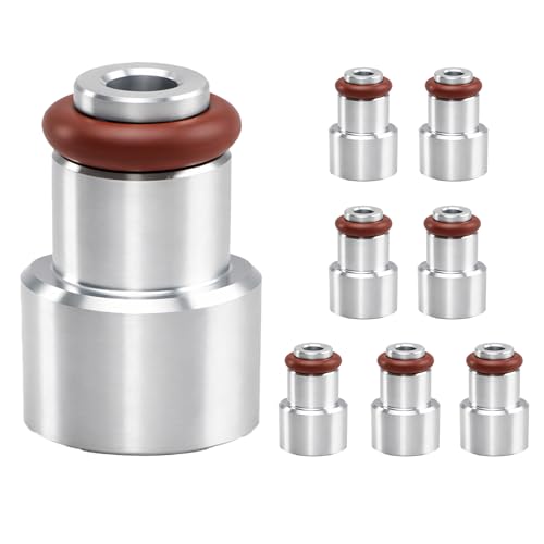 FUSCH 8PCS LS Fuel Injector Adapter Spacer Kit, LS3 LS7 LS9 L76 to LS2 Intake Fuel Rail, 6061 Aluminum Injector Extenders, Adds 0.59” Height