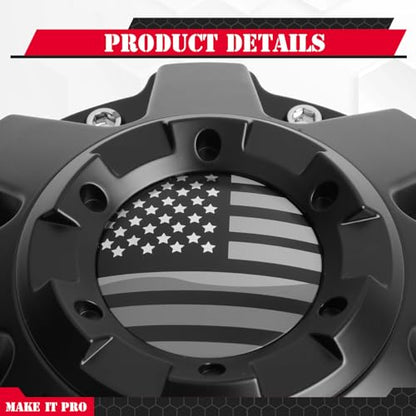 KitsPro Center Cap for Mayhem C108010C01 C806803-2CAP Rim — Matte Black with American Flag, Pack of 1 - color: Matte Black with American Flag, size: Mayhem C108010C01 / C806803-2CAP
