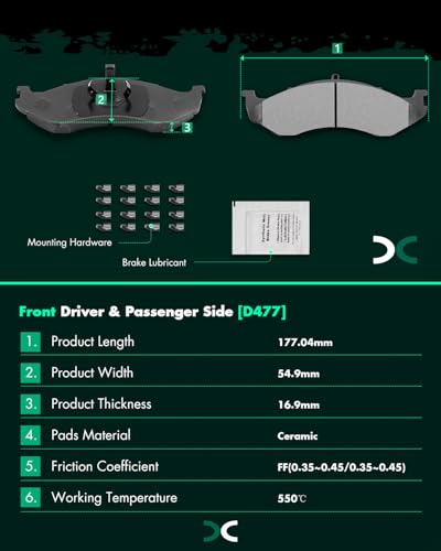 SCITOO Front Brake Kits Drill & Slotted Brakes Rotor Brakes Pads:5115;D477 - size: Front 5115 + D477 [2+4PCS]