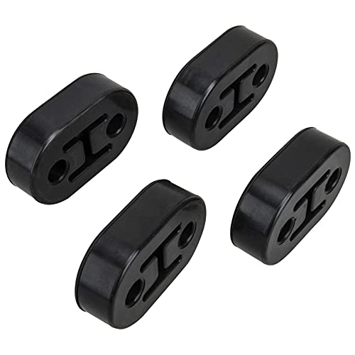 2 Hole Exhaust Hanger Bushing Muffler Upgrade EPDM Insulator Shock Absorbent Mount Bracket High-Density Hangers 12mm Hole (73mm x 47mm x 21mm) Universal Fit - Pack of 4 (Black) - color: BLACK