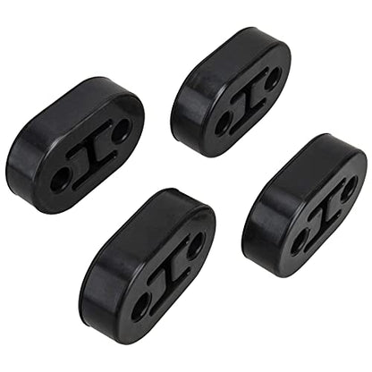 2 Hole Exhaust Hanger Bushing Muffler Upgrade EPDM Insulator Shock Absorbent Mount Bracket High-Density Hangers 12mm Hole (73mm x 47mm x 21mm) Universal Fit - Pack of 4 (Black) - color: BLACK