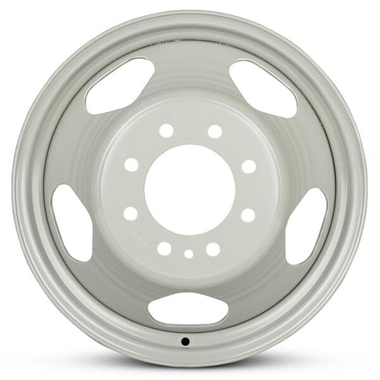 OEM Replacement 17x6.5 Steel Dually Wheel 8x165 Bolt Pattern Silver Finish Rim for 2008-2010 GMC Sierra 3500 – 09596938 Direct Bolt-On Fit - size: 17x6.5 in - Silver