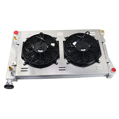 ALLOYWORKS 3 Row Radiator + Shroud Fan + Relay For 1988-1997 Chevy GMC C1500 C2500 K1500 K2500 Pickup 5.0L 5.7L