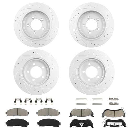 Betthand Brakes and Rotors Fit for 02-05 Ford Explorer, 4L 4.6L V6 V8 - size: 680014*2+680026*2+D833-7706+D1109-8214