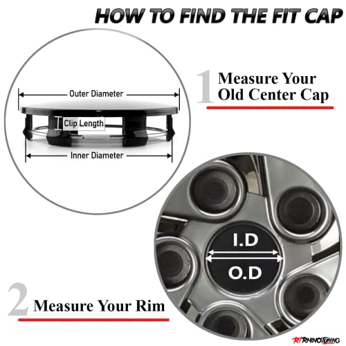 RTrhinoTuning 4PCS 3.25in Black Wheel Center Caps 83mm Compatible with Suburban Silverado Tahoe 18" to 22" Rim OD: 3.27"(83 mm) ID: 3"(76 mm) Black Hub Caps - color: Black