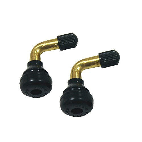 Jiayi Tire Valve Stem PVR70 2pcs Bent 45 Degree Angled Brass Stem Snap-in Rubber Base for Scooter Motorcycle Moped ATV Tubeless Tire Rims