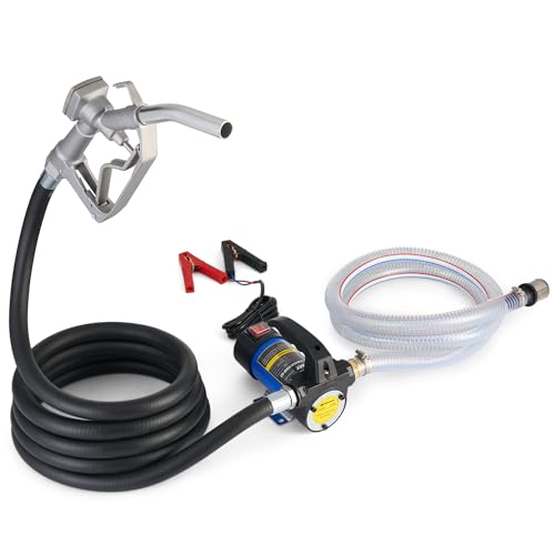 OMT Diesel Transfer Pump, 12V Fuel Transfer Pump with Nozzle Hoses - color: 12GPM Diesel Pump Kit