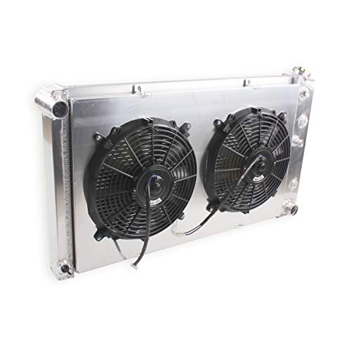 4 Rows with Fan Shroud Aluminum Radiator 1966-1988 for Chevy Chevrolet El Camino Caprice K20 Impala Monte Carlo Camaro Oldsmobile Cutlass Supreme GMC Caballero Buick Century Pontiac - size: 179
