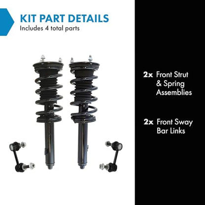 TRQ Front Suspension Kit Complete Strut & Coil Spring Assembly Sway Bar - style: SCA34831