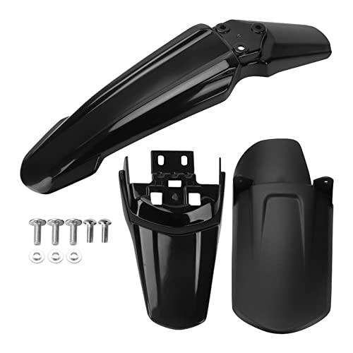 Surron Front-Rear Shock-Rear Fender Set Motorcycle Electric Dirt Bike Off-Road Shock Absorber Mudguard Fender Mud Guard Compatible with Light Bee Sur Ron S/X Segway X160 / X260 3x Fenders Black - style: 3xFender Set